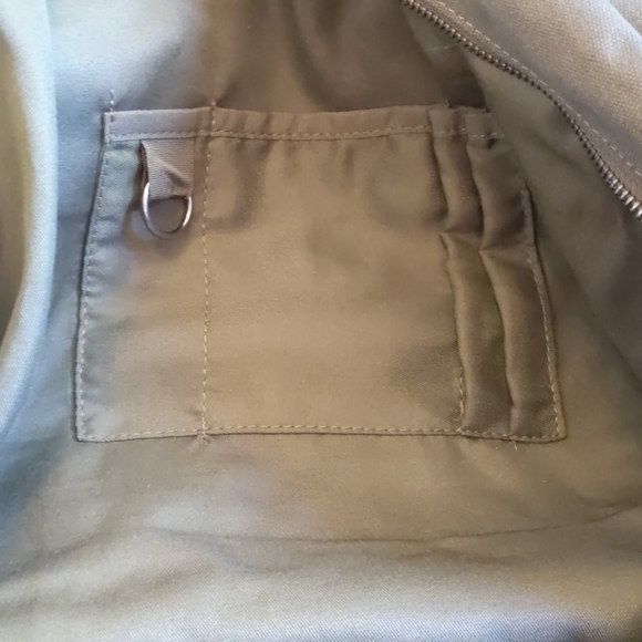 Hearth & Hand Weekend Bag Canvas & Leather Green - Picture 2 of 6